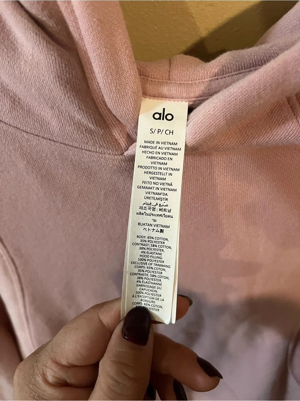 ALO Yoga Make Waves Hoodie Sunset Pink Tonal Small
